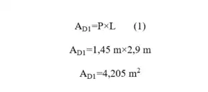 Contoh perhitungan untuk luas duct